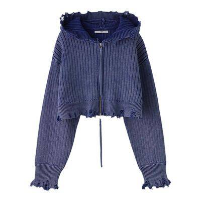 SLY废土风古着感磨损针织开衫