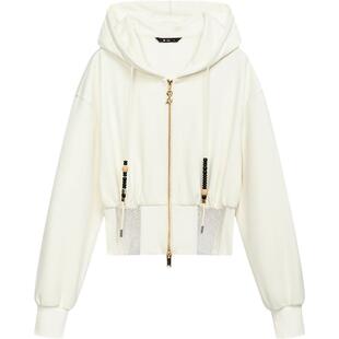 播 bo 商场同款拉链连帽卫衣女短款套头上衣BDR1VD2132