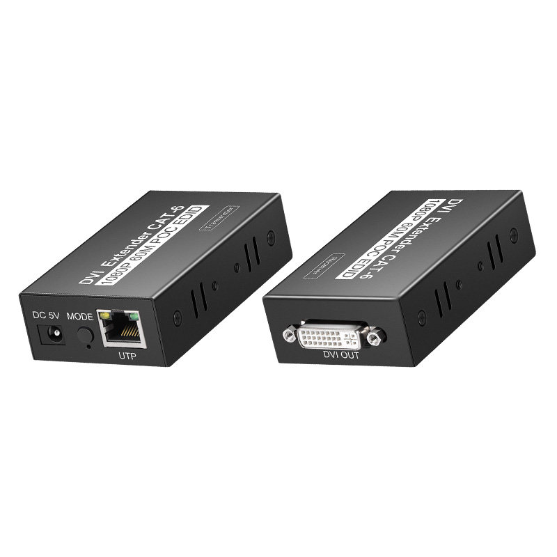 dvi延长器60米单网线传输hdmi转rj45网络信号电脑DVI-D高清放大器