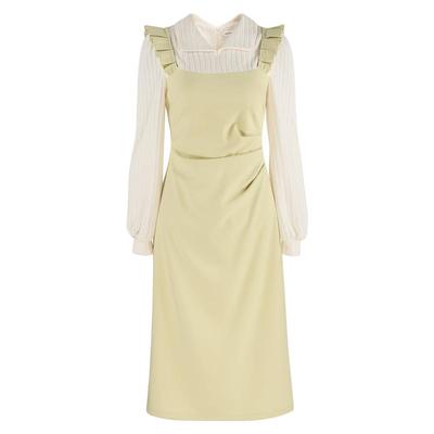 法式气质长袖连衣裙韩语琳空间