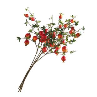 复古仿真花石榴单枝果实高枝假插花束客厅餐桌装饰摆件花艺道具