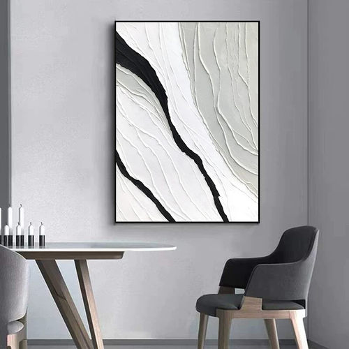玄关入户正对门肌理挂画客厅抽象油画几何装饰画床头餐厅卧室走廊