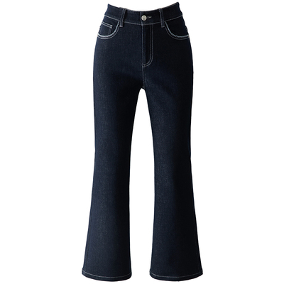 春四季四面弹微喇牛仔裤女小个子