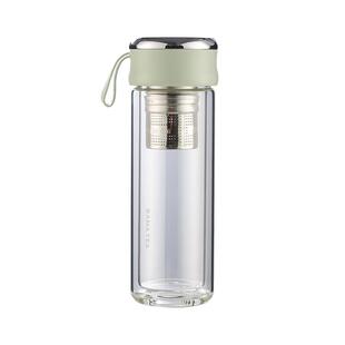 八马茶业双层玻璃杯茶水分离耐热玻璃户外露营学生喝水杯茶具