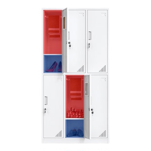 更衣柜员工储物柜铁皮柜宿舍柜子带锁工厂换衣存包柜碗柜浴室鞋柜