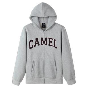 骆驼加绒外套女款男款秋冬季美式帽衫拉链卫衣情侣上衣长袖运动服