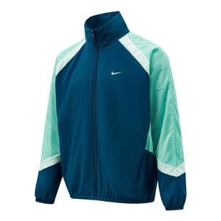 NIKE耐克男子外套冬新款拼接撞色宽松运动立领梭织夹克HV3364-415