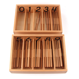 纺锤棒箱国际版 蒙特梭利数学蒙氏教具早教玩具纺棰棒箱蒙台梭利