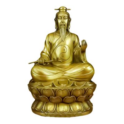 杨筠松铜像摆件杨公像纯铜杨救贫坐像风水祖师家居客厅玄关装饰品