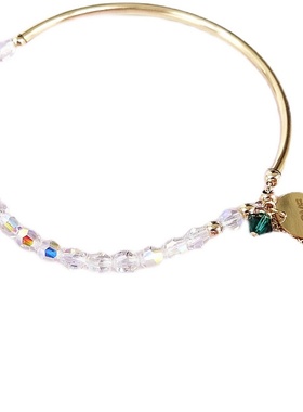 流年 奥地利水晶手镯原创甜美森系小清新手链少女首饰品14K包金