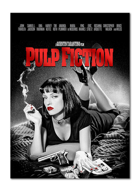 低俗小说电影海报昆汀Pulp Fiction装饰画美式复古挂画90s墙贴