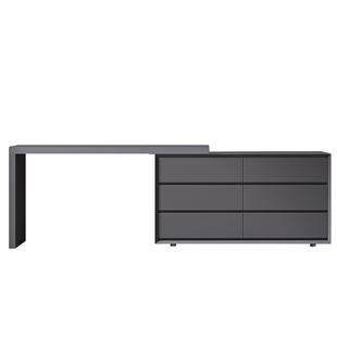 烤漆梳妆台斗柜一体意式整装伸缩实木卧室电视柜收纳现代电脑书桌