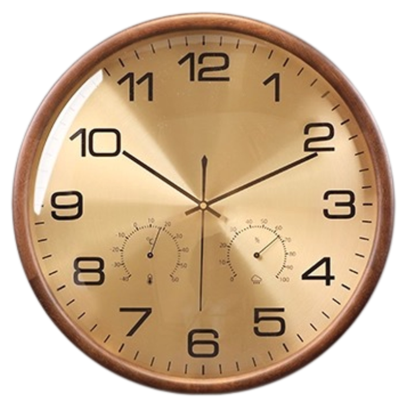 2025新款实木电波挂钟轻奢客厅家用大气挂表挂墙创意高级感时钟表