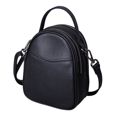 真皮小包包包女三拉链手机包