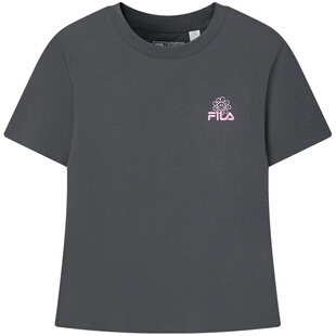 凉感FILA斐乐女辣妹T恤2026夏新款休闲修身短袖纯棉休闲短款上衣