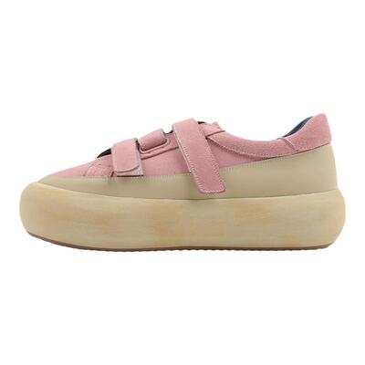 擦色做旧小白鞋厚底韩代