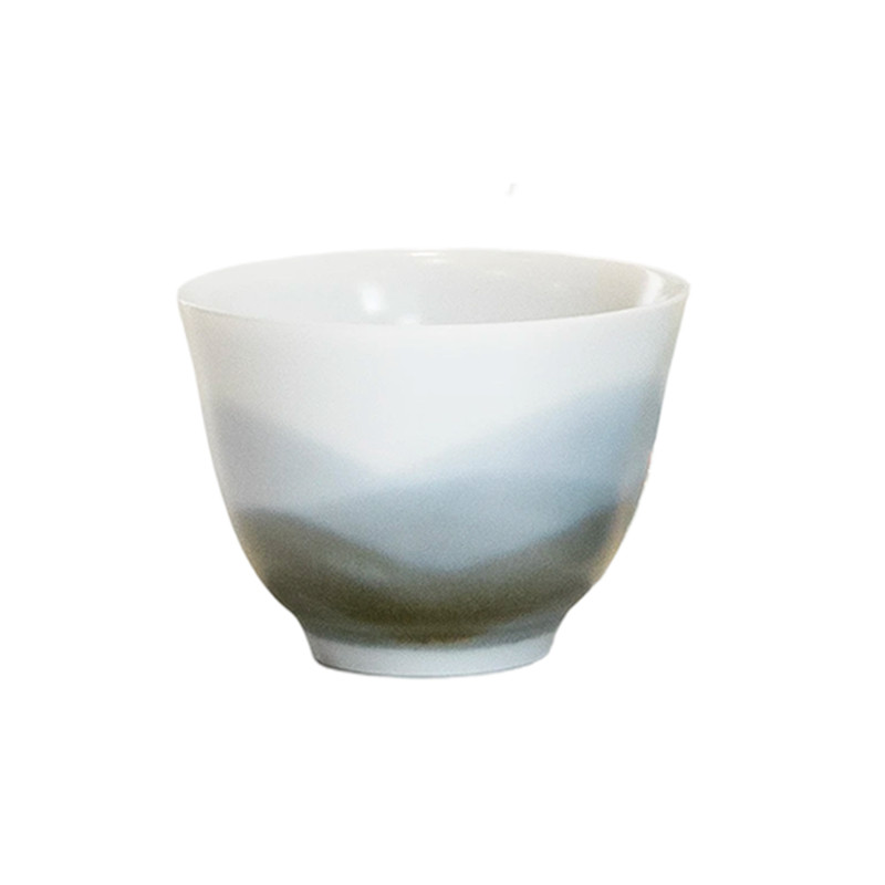 沐初而作手绘远山哑光水墨风格微功夫茶具