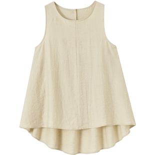 德玛纳超好看老钱风亚麻套装女夏2025新款慵懒高级无袖上衣休闲裤