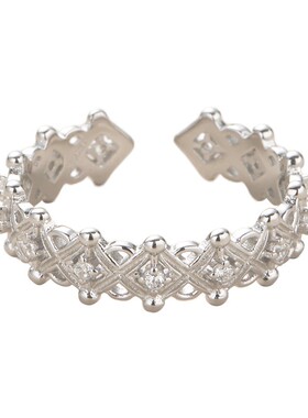 素图女925银小众简约气质戒指