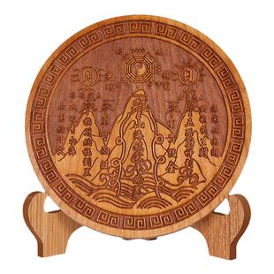 正宗桃木山海镇图挂件室内摆件室外家居木雕客厅家用大门装饰房屋