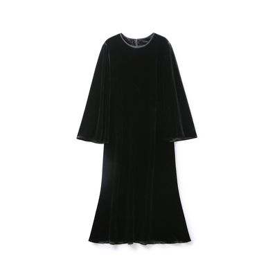 法式万用小黑裙真丝丝绒连衣裙