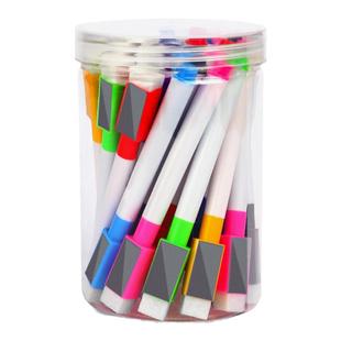 彩色白板笔教师用磁吸黑板笔可擦笔水笔红色蓝色黑色水性易擦写磁性画板笔写字笔白班大容量用品擦头自带无磁