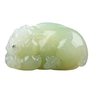 梵峙和田玉青海料翠青玉貔貅挂件吊坠