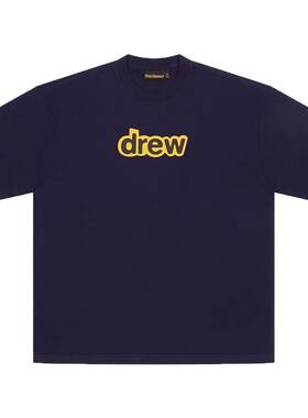 正品drewhouse深海军蓝字母T恤