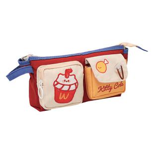 小熊汉堡笔袋女生设计感小众2026新款大容量文具袋初中女孩铅笔盒