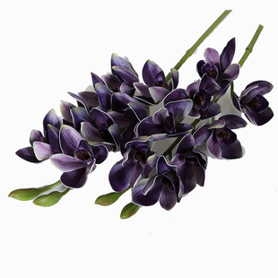 8头大蕙兰花仿真花适合客厅摆放的花 新中式入户玄关餐桌茶几假花