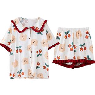 【清仓福利89起】Gukoo/果壳睡衣女男夏季短袖家居套装