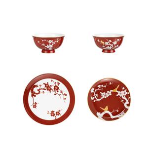 宫廷宝贝故宫文创喜上梅梢碗盘餐具套装生日乔迁新婚礼物