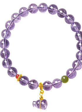 宫里上新正品天然紫水晶葫芦手串