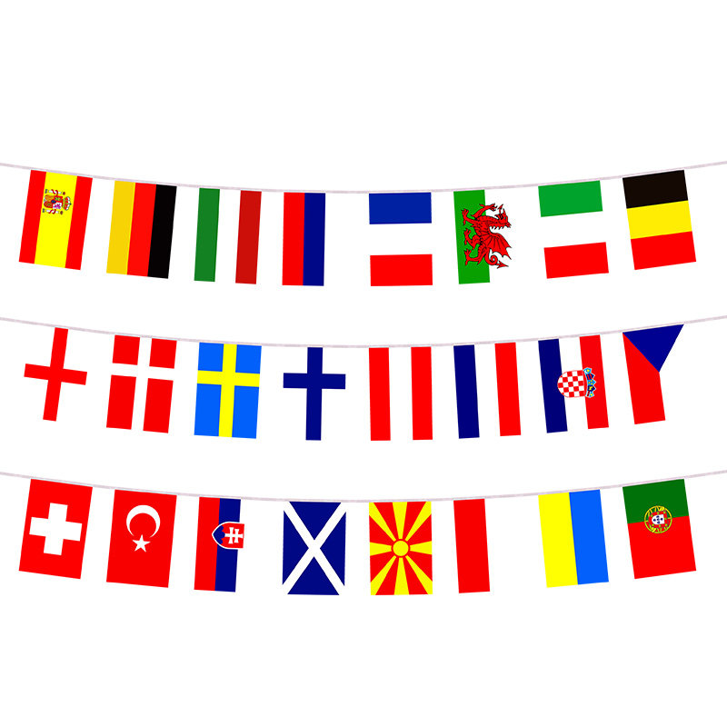 世界各国串旗100国世界杯挂旗32强24强装饰旗帜小国旗子酒吧开业体彩店室内户外欧洲杯吊旗外贸公司客厅彩旗