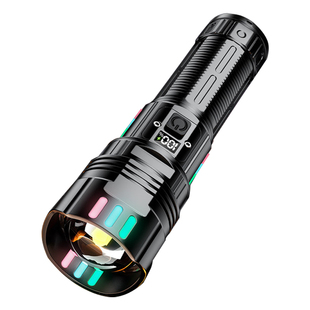 手电筒强光充电式超亮白激光远射耐用户外巡逻家用多功能战术便携