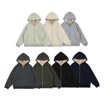 DK童装加绒秋冬连帽羊羔绒外套