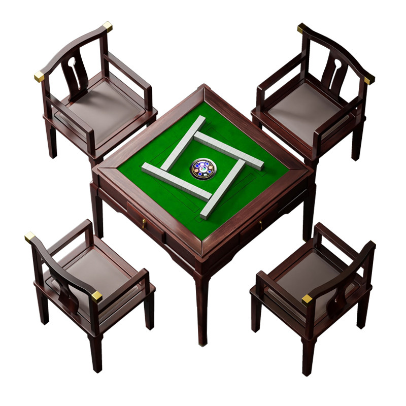 乌金木中式全自动餐麻一体麻将机