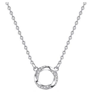 老凤祥莫比乌斯环项链女款轻奢锆石吊坠小众设计感高级生日送女友