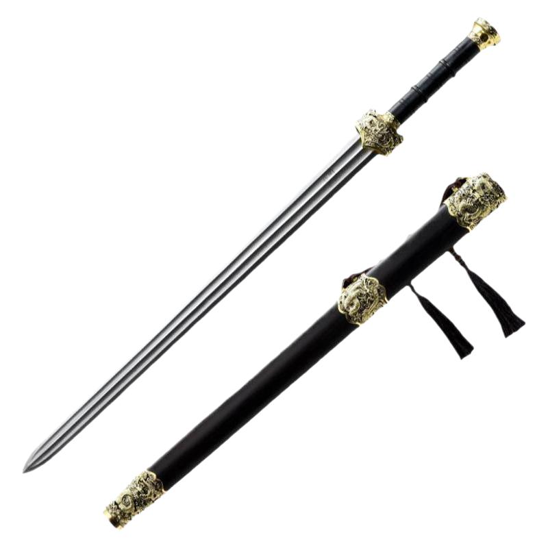 一体花纹钢汉剑龙泉尊武刀具