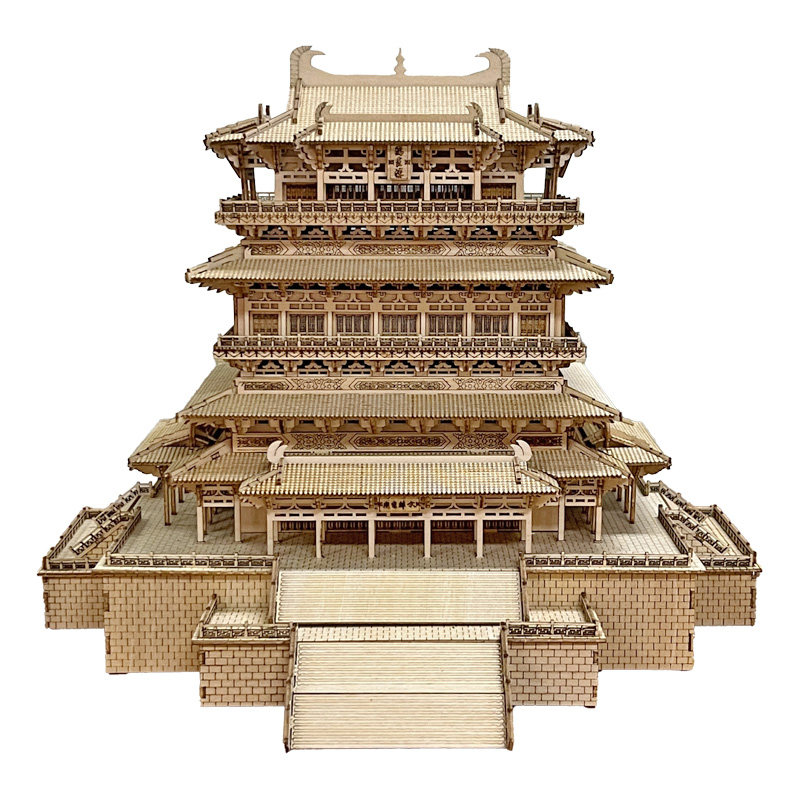 山西鹳雀楼榫卯微缩拼装模型