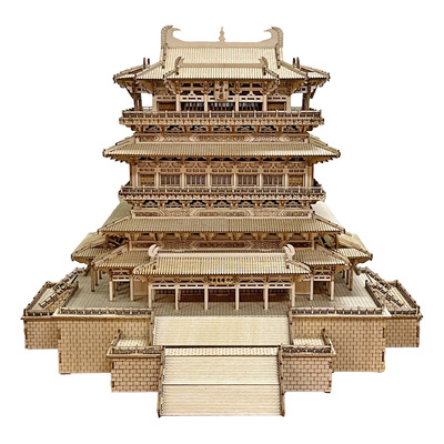 山西鹳雀楼榫卯微缩拼装模型