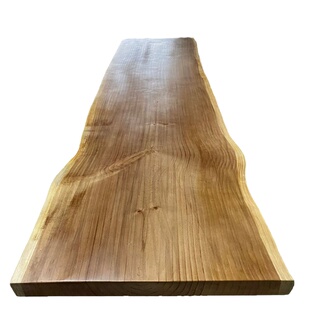 原木大板定制整张实木松木板自然边长方形办公桌面泡茶餐桌吧台板