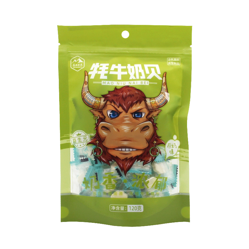 牦牛奶片青海特产零食含益生元原奶味青藏高原农夫奶贝120g/袋