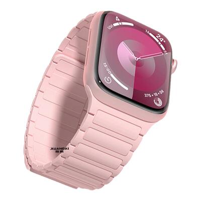 适用iwatch11表带ultra苹果手表s10硅胶磁吸applewatch9新款s8金属s7运动watchse女款表壳夏天高级创意男一体