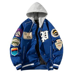 mYes牧野森红色外套男女款情侣本命年棒球服刺绣潮休闲加厚棉衣