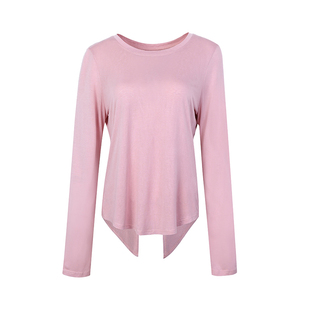 annerun天丝镂空长袖罩衫女秋健身显瘦运动上衣宽松透气瑜伽服潮