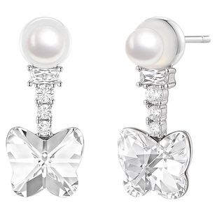 冯禧春晚同款abyb梦中香气耳环蝴蝶珍珠耳饰小众通勤925银针耳钉