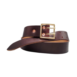 美国HORWEEN霍尔文茶芯皮 双针铜扣 手工美式复古腰带皮带3.8cm宽