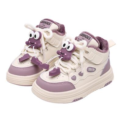 蜡比小星女童冬季棉鞋加绒板鞋