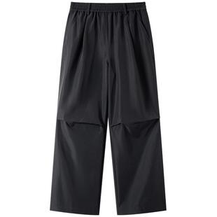 XII BASKET十二篮秋季休闲酷飒宽松黑色磨毛直筒阔腿工装裤女